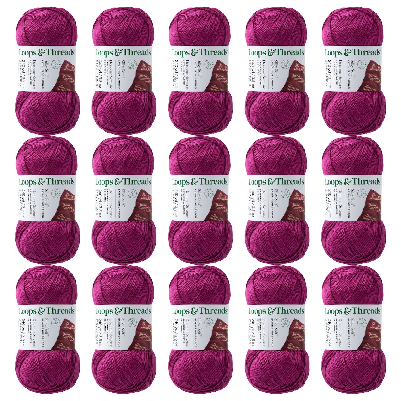 15 Pack: Silky Soft™ Yarn by Loops & Threads®